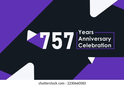 757 years anniversary celebration modern banner template design