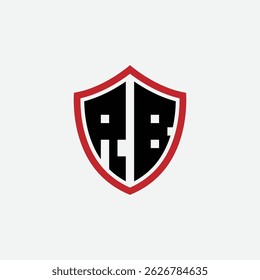 758 shield logo shape letter alphabet educational learning R B