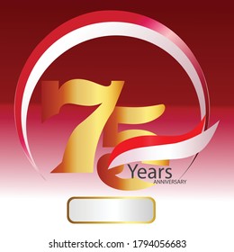 75th. 75 th Independence of Indonesia. 17 August. Happy Indonesian Independence Day. Illustration of Celebration Design. Vector Celebration of the 75th Anniversary of the Celebration.