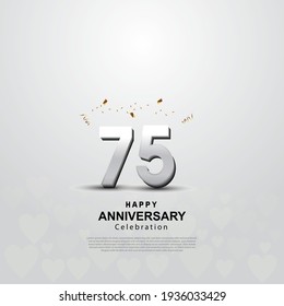 Antecedentes del 75º aniversario con ilustración de números 3D