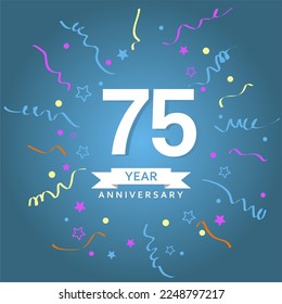 75th Anniversary with a blue background. very suitable for your anniversary background.