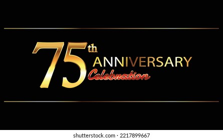 75th anniversary celebration. 75 year anniversary celebration. Golden anniversay celebration Background. Banner anniversary celebration	