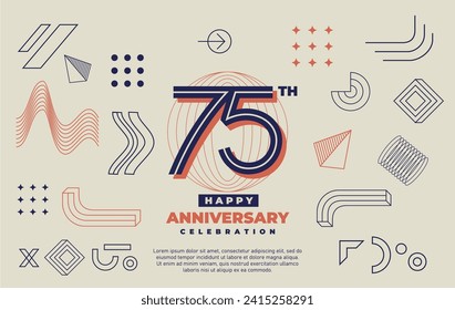 75th anniversary celebration with abstract geometric shape background