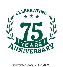 Plantilla de diseño de celebración del 75º aniversario. 75 años vector e ilustración.
