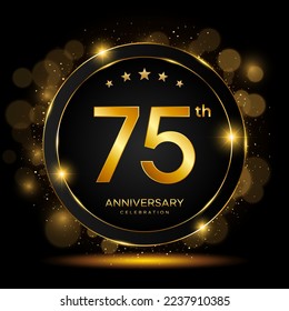 75th Anniversary Celebration. Golden Anniversary Template Design. Logo Vector illustrations