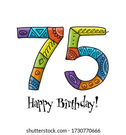 482 Happy 75th birthday text Stock Vectors, Images & Vector Art ...