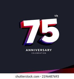 75th Anniversary Celebration Logo Design, Number 75 Icon Vector Template.