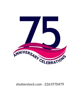 75th anniversary celebration logo design. Vector Eps10
