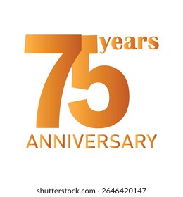 75th Anniversary Celebration Logo – Elegant and luxury Vector Icon for Milestone Celebrations in golden color.
