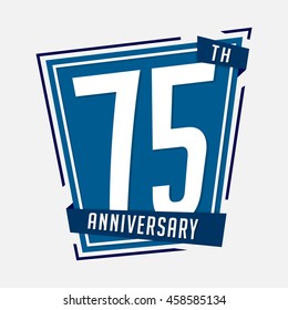 75th anniversary design template. Vector and illustration.