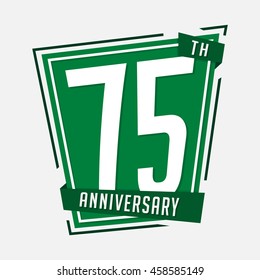 75th anniversary design template. Vector and illustration.