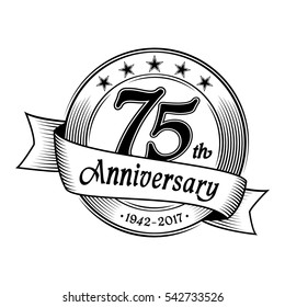 75th anniversary design template. Vector and illustration.