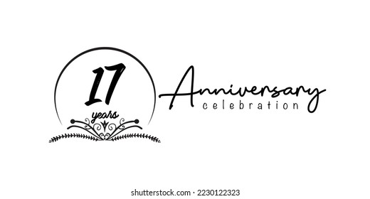 75th anniversary flat black color logotype style with hand lettering on white background
