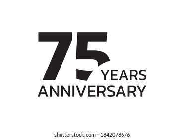 75th anniversary logo. 75 years celebrating icon or badge. Vector illustration.