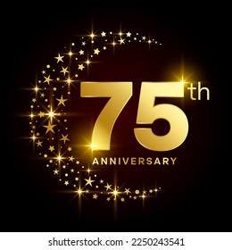 75th Anniversary Logo Design Concept for Birthday Celebration Event. Logo Vector Template