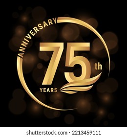 75th Anniversary Logo Logo Design Gold Stock Vector (royalty Free 