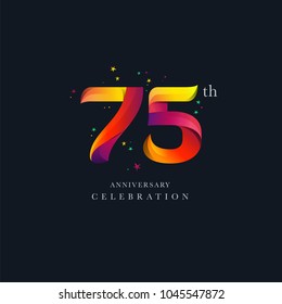 75th Anniversary Logo Design, Number or Digit 75 Icon Vector Template.