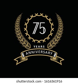 75th Anniversary Logo Gold White Frame Stock Vector (Royalty Free ...