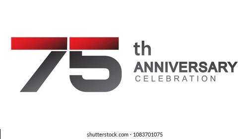 75th anniversary logo red and black design simple isolated on white background for anniversary celebration.

