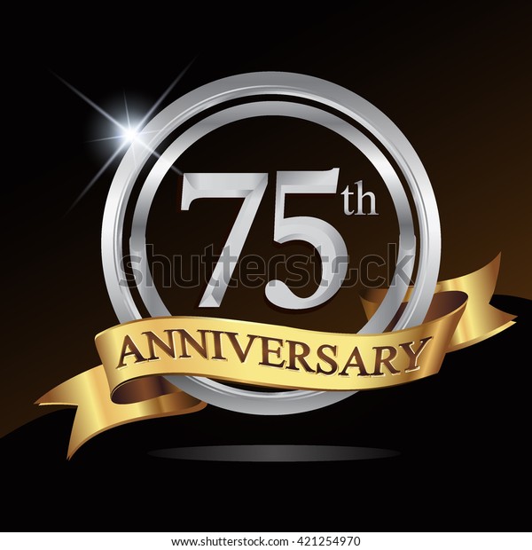 75th Anniversary Logo Shiny Silver Ring Stock Vector (Royalty Free ...