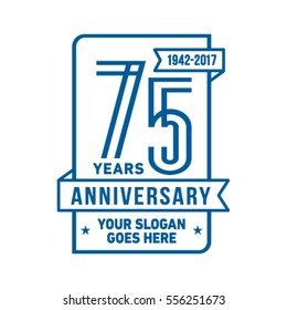 75th anniversary logo. Vector and illustration.