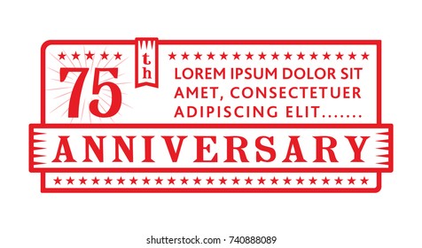 75th anniversary logo. Vector and illustration.