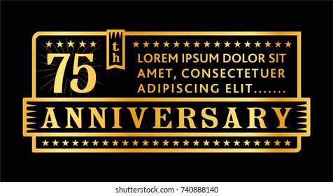 75th anniversary logo. Vector and illustration.