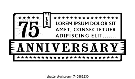 75th anniversary logo. Vector and illustration.