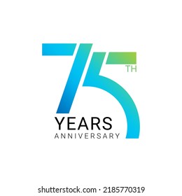 Logo del 75º Aniversario, 75º Años, Color dorado, elemento Diseño de plantilla vectorial para cumpleaños, invitación, boda, jubileo e ilustración de tarjeta de saludo.