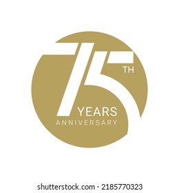 75th Anniversary Logo, 75th Years, Golden Color, Vector Template Design element for birthday, invitation, wedding, jubilee and greeting card illustration.