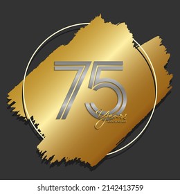 75th anniversary logotype. Anniversary celebration template design for booklet, leaflet, magazine, brochure poster, banner, web, invitation or greeting card. Vector illustrations.