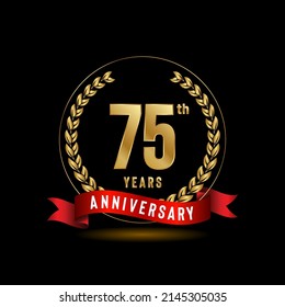 75th Anniversary logotype. Anniversary celebration template design for booklet, leaflet, magazine, brochure poster, banner, web, invitation or greeting card. Vector illustrations.