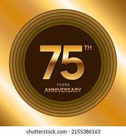 75th Anniversary logotype. Anniversary celebration template design for booklet, leaflet, magazine, brochure poster, banner, web, invitation or greeting card. Vector illustrations.