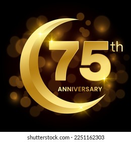 75th Anniversary Template Design Concept forAnniversary Celebration Event. Logo Vector Template Illustration