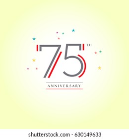 75th Anniversary vector logo template