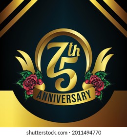 75. Illustration von Celebration Design. Vektor-Feier des 75. Jahrestags der Feier.