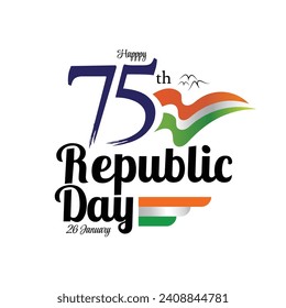 Logo de la celebración del 75° Día de la República de India 