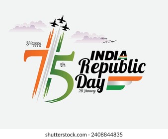75th India Republic Day celebration logo 