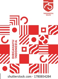 75th Republic of Indonesia Anniversary. Dirgahayu Indonesia, Indonesia Maju (Translated: Long Live and Forward Indonesia). August 17. Vector Logo and Pattern. Banner Design Template.