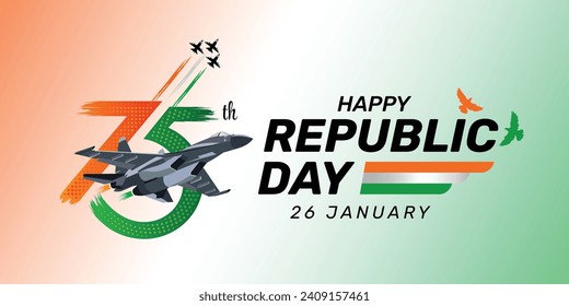 75th seventy five republic day logo with landscape 