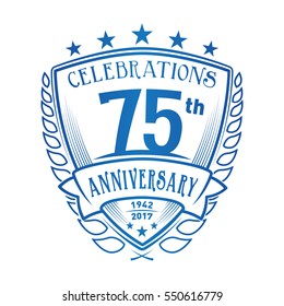 75th Shield Anniversary logo. Vector and illustration. 75 years logo. 