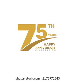 75th Year Anniversary Design Template. Vector Template Illustration