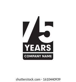 75th year anniversary emblem logo design vector template