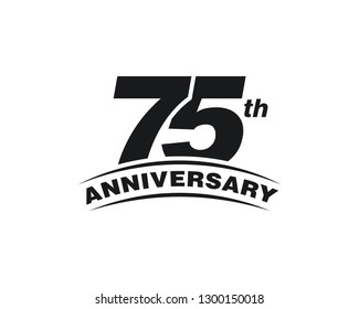 75th Years Anniversary Celebration Icon Vector Logo Design Template