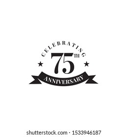 75th Years Celebrating Anniversary Emblem Logo Stock Vector (Royalty ...