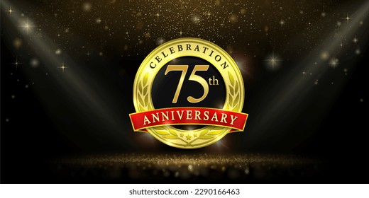 75th years celebration anniversary logo vector isolated on black background