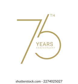 76, 76th Years Anniversary Logo, Golden Color, Vector Template Design element for birthday, invitation, wedding, jubilee and greeting card illustration.
