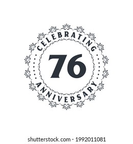 76 anniversary celebration, Greetings card for 76 years anniversary