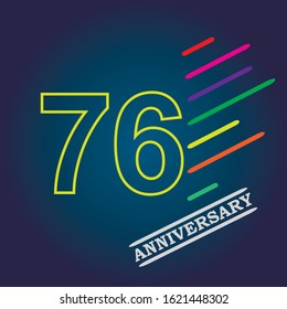 76 anniversary celebration vector concept template design