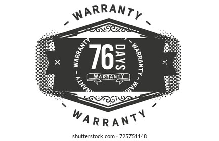 76 days warranty icon vintage rubber stamp guarantee